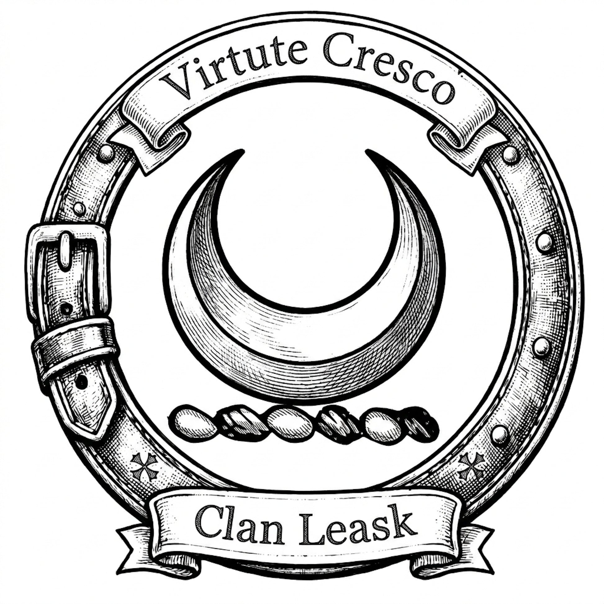 Clan Leask Crest digital download: Includes Color PNG, B&W PNG, and SVG vector files