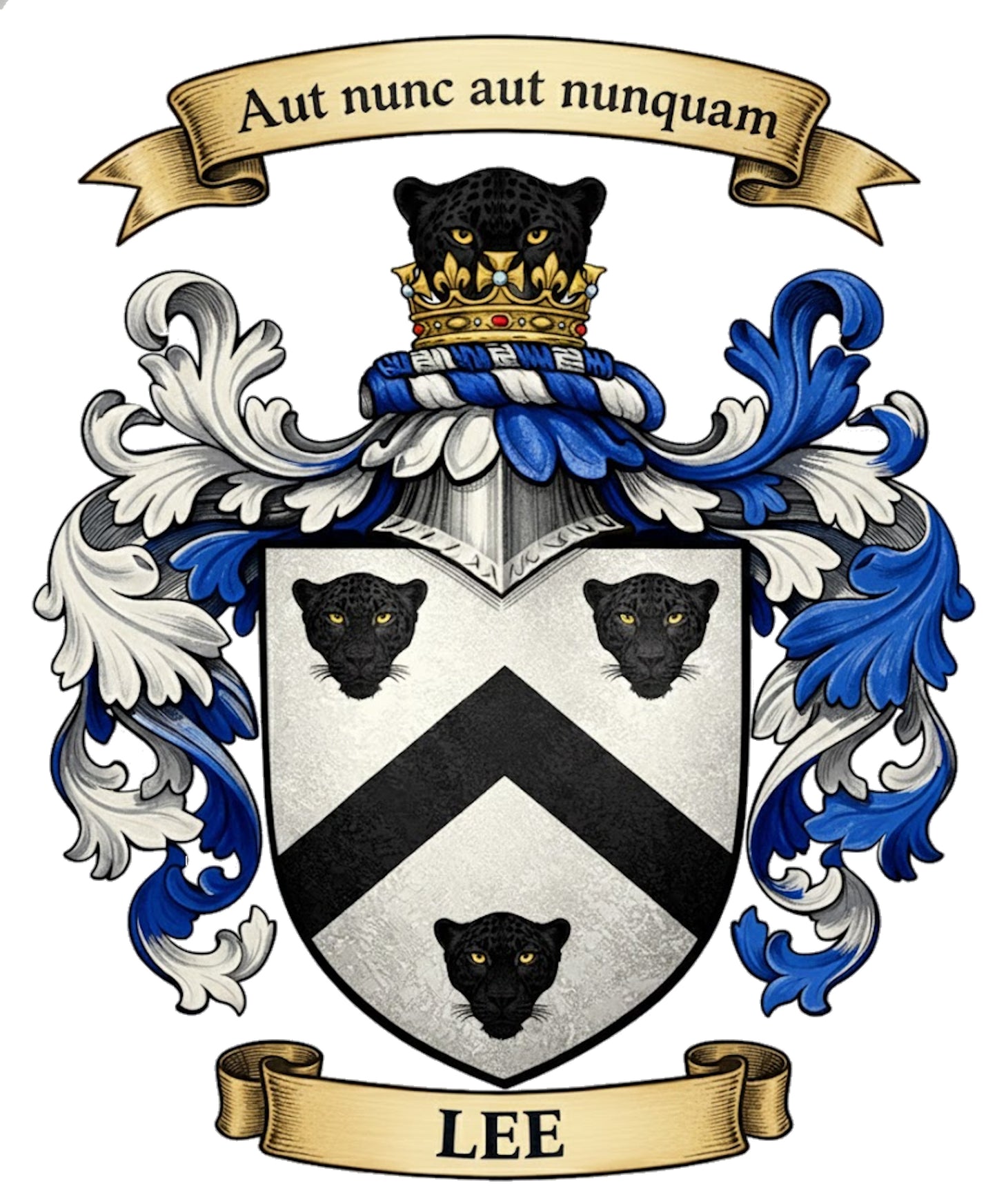 The Lee Family Coat of Arms digital download: Includes Color PNG, B&W PNG, and SVG vector files