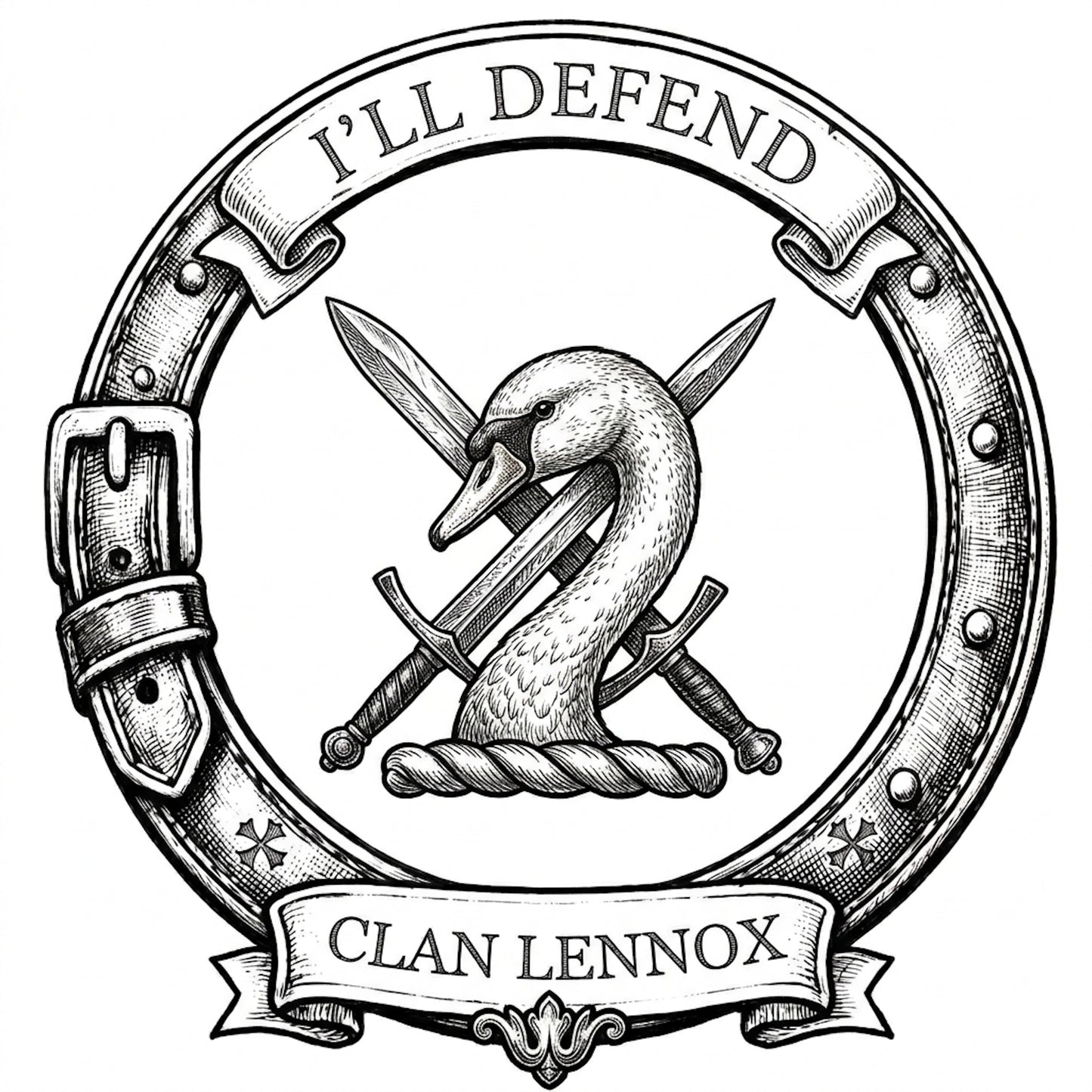 Clan Lennox Crest digital download: Includes Color PNG, B&W PNG, and SVG vector files