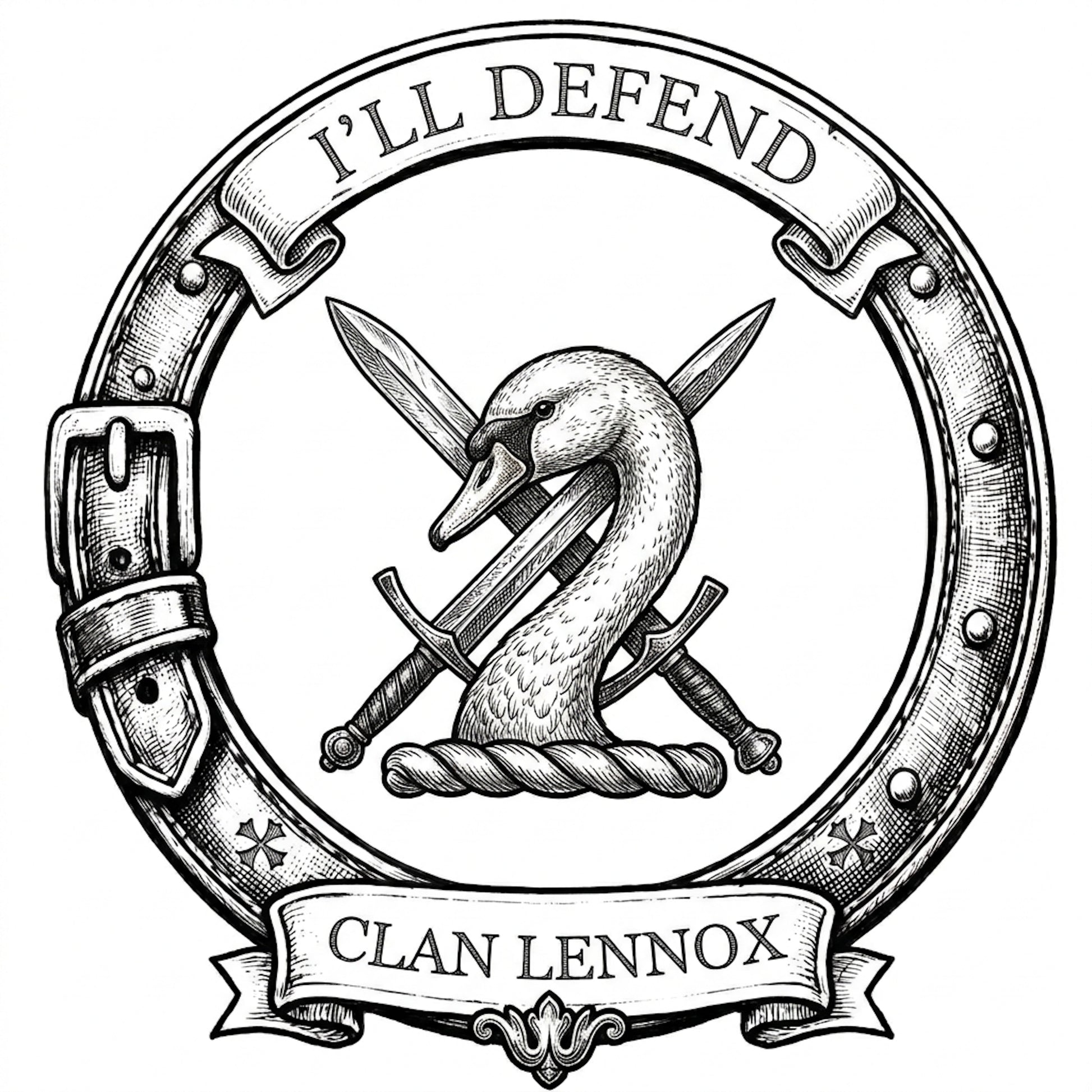 Clan Lennox Crest digital download: Includes Color PNG, B&W PNG, and SVG vector files