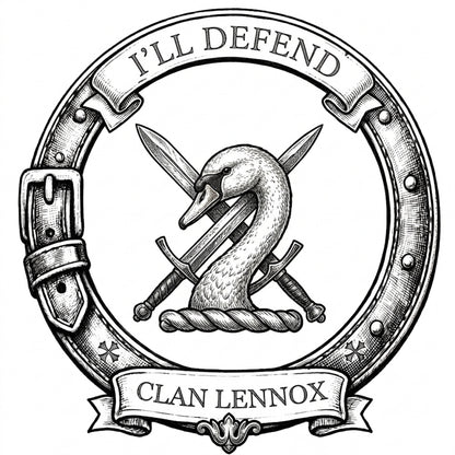 Clan Lennox Crest digital download: Includes Color PNG, B&W PNG, and SVG vector files