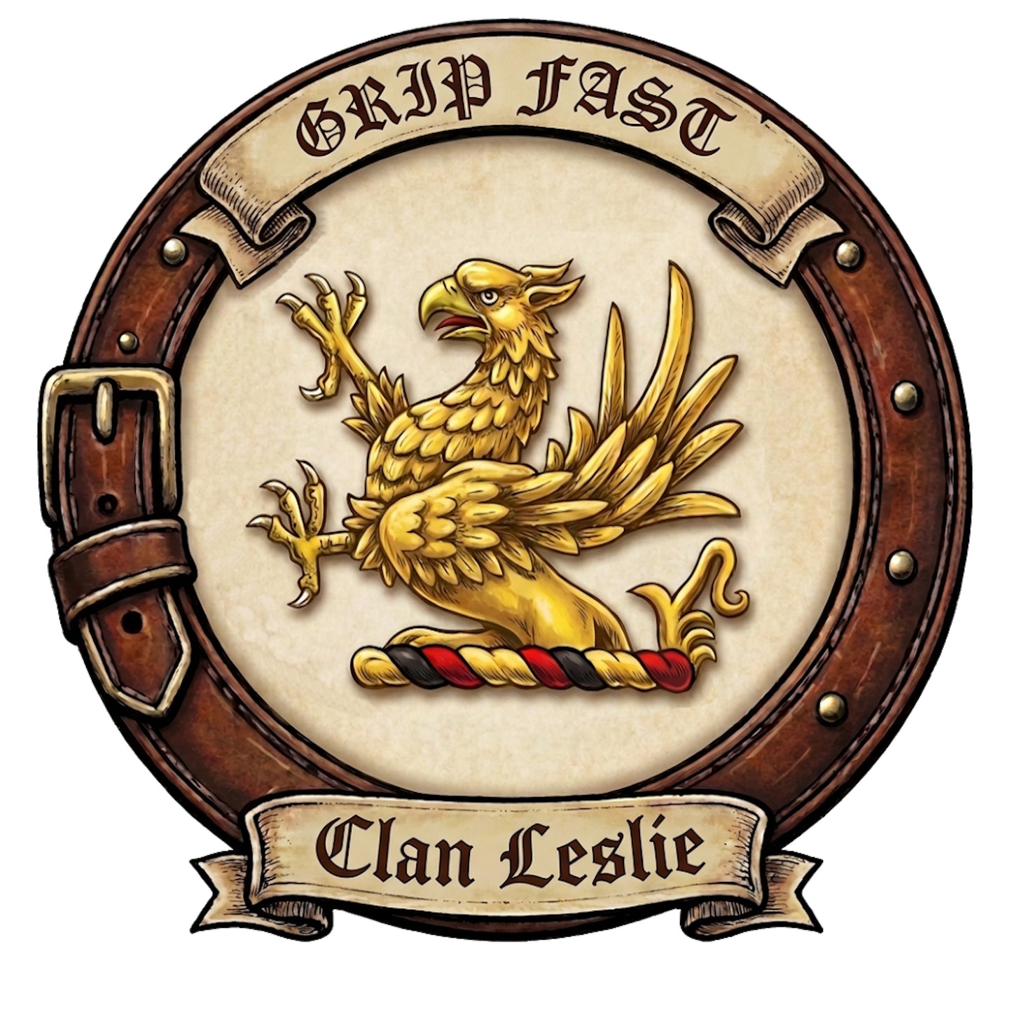 Clan Leslie Crest digital download: Includes Color PNG, B&W PNG, and SVG vector files