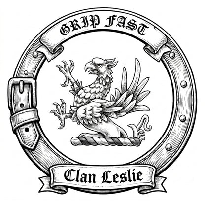 Clan Leslie Crest digital download: Includes Color PNG, B&W PNG, and SVG vector files