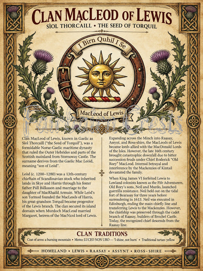 Clan MacLeod of Lewis Poster - Digital Download