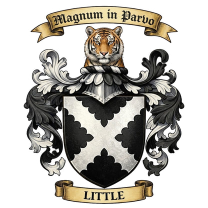 The Little Family Coat of Arms digital download: Includes Color PNG, B&W PNG, and SVG vector files
