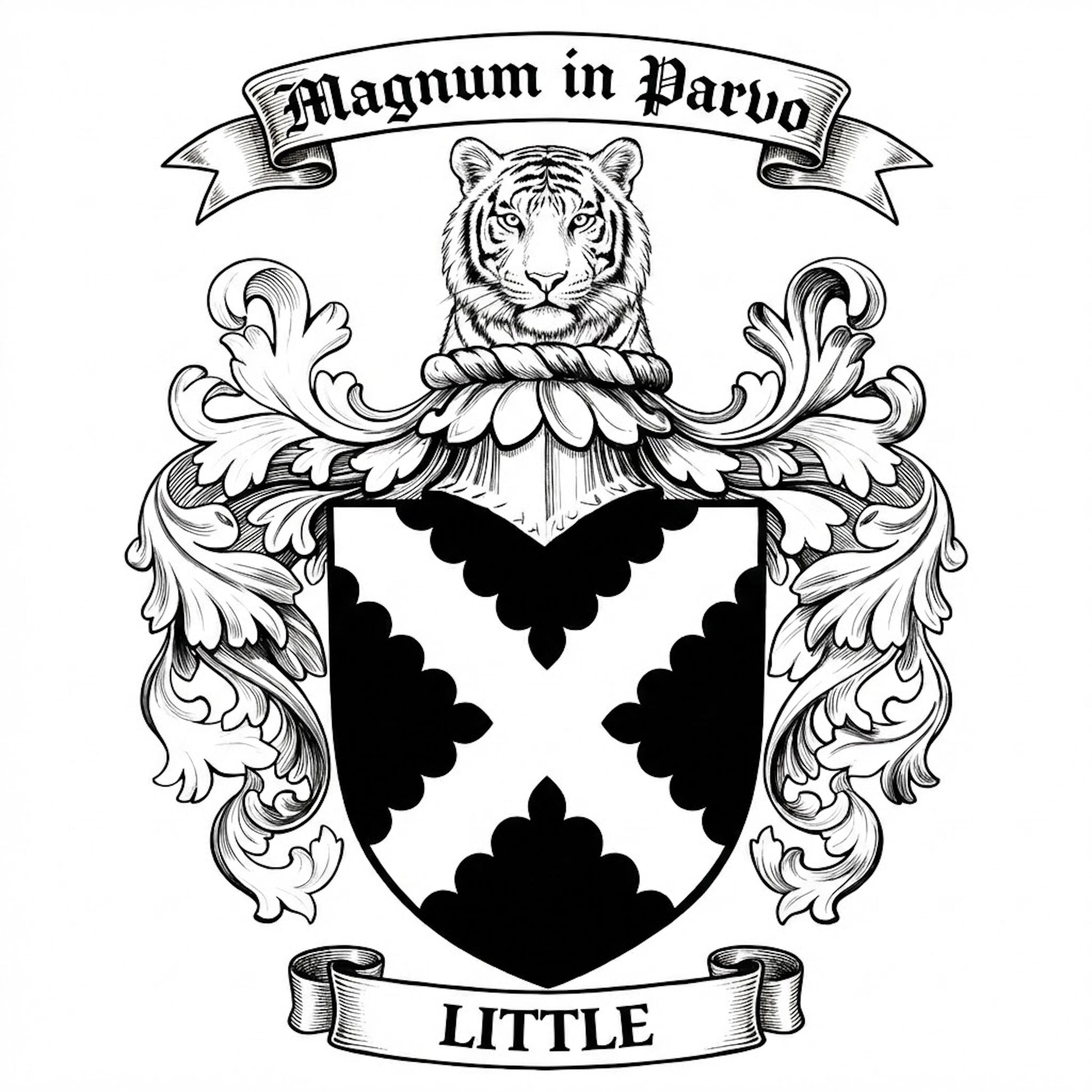 The Little Family Coat of Arms digital download: Includes Color PNG, B&W PNG, and SVG vector files