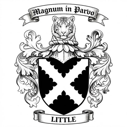 The Little Family Coat of Arms digital download: Includes Color PNG, B&W PNG, and SVG vector files
