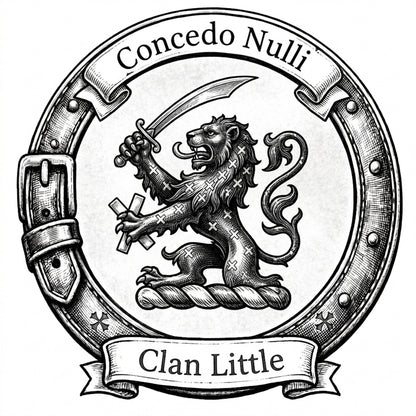Clan Little Crest digital download: Includes Color PNG, B&W PNG, and SVG vector files