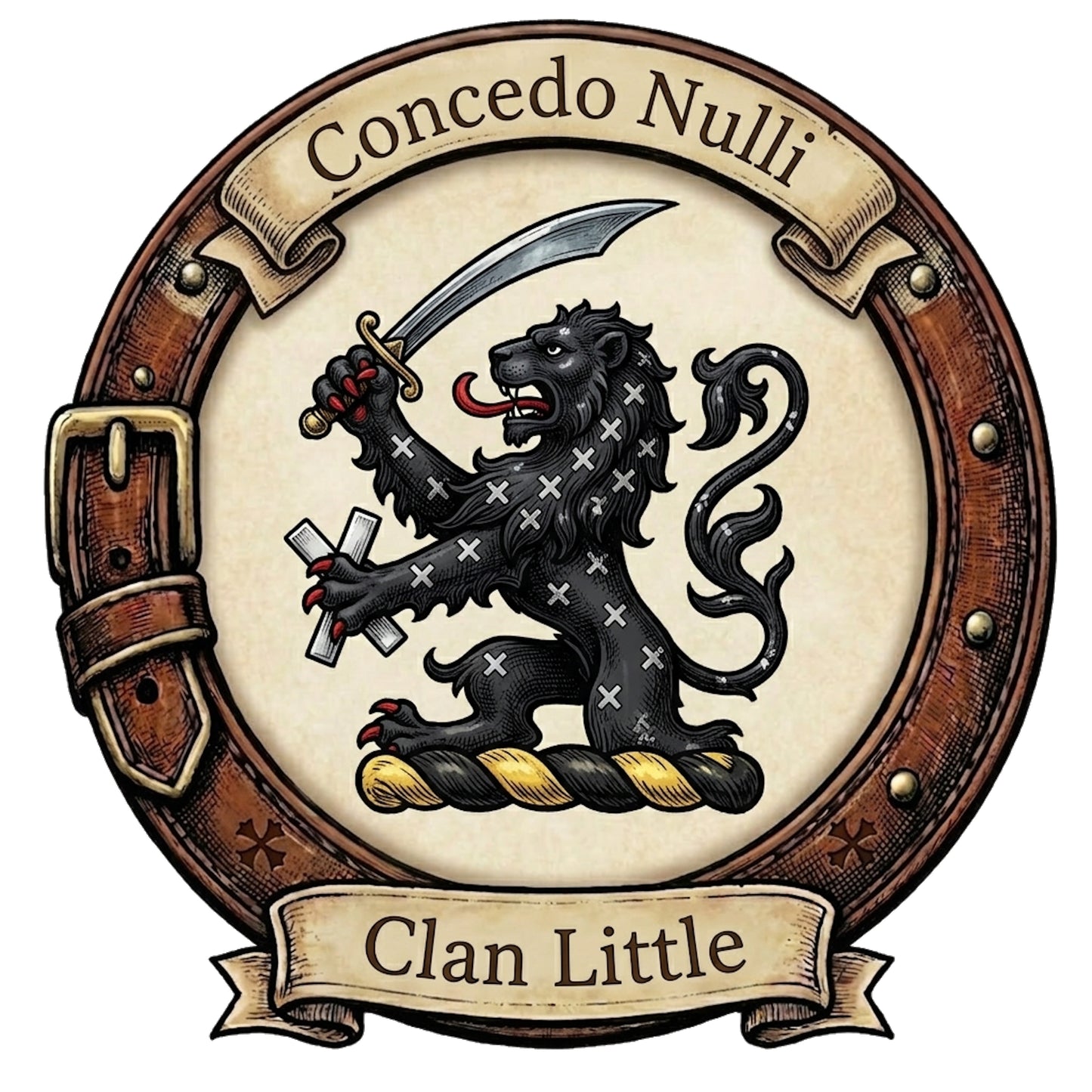 Clan Little Crest digital download: Includes Color PNG, B&W PNG, and SVG vector files