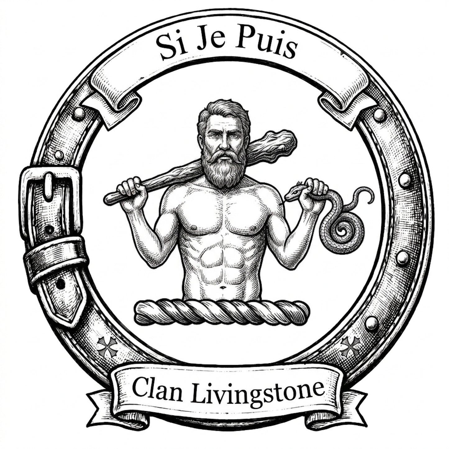 Clan Livingstone Crest digital download: Includes Color PNG, B&W PNG, and SVG vector files
