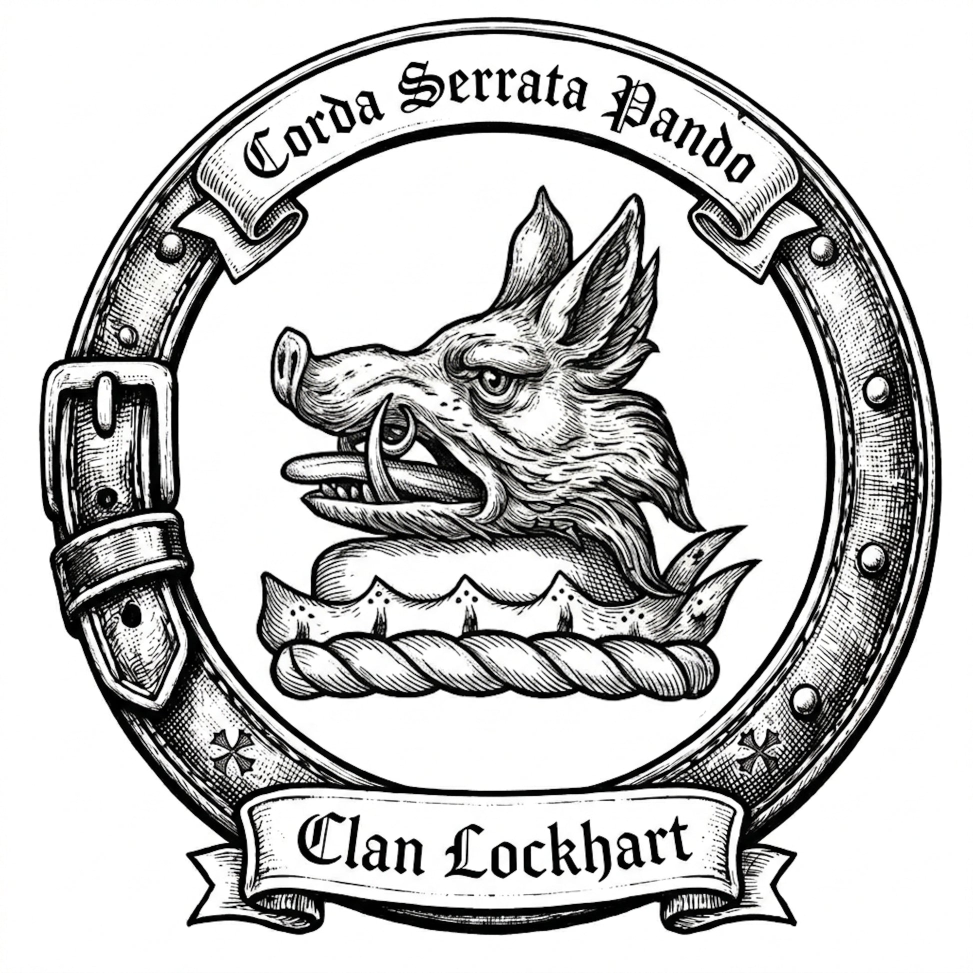 Clan Lockhart Crest digital download: Includes Color PNG, B&W PNG, and SVG vector files
