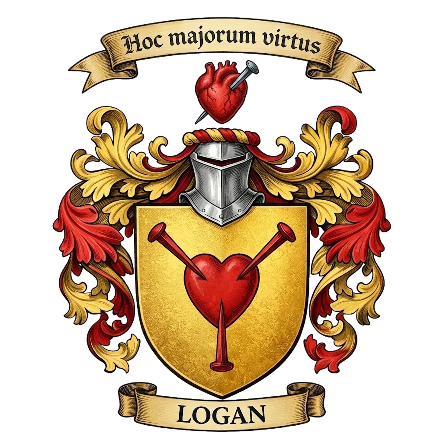 The Logan Family Coat of Arms digital download: Includes Color PNG, B&W PNG, and SVG vector files
