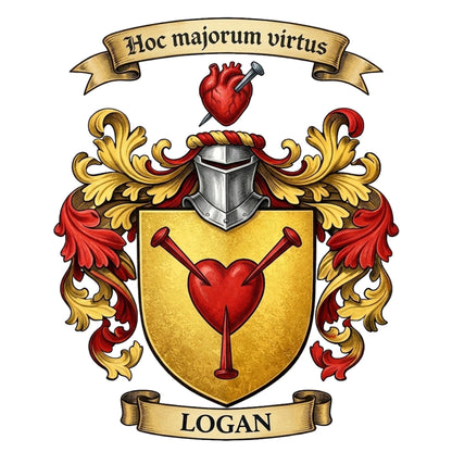 The Logan Family Coat of Arms digital download: Includes Color PNG, B&W PNG, and SVG vector files