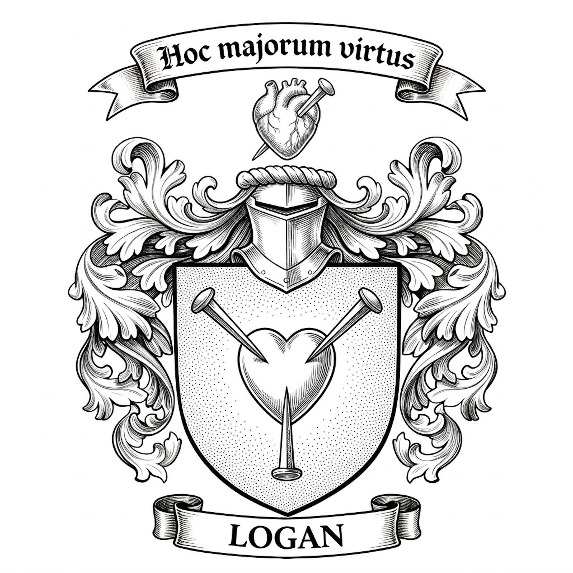 The Logan Family Coat of Arms digital download: Includes Color PNG, B&W PNG, and SVG vector files