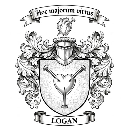 The Logan Family Coat of Arms digital download: Includes Color PNG, B&W PNG, and SVG vector files