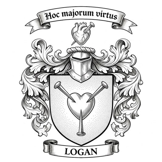 The Logan Family Coat of Arms digital download: Includes Color PNG, B&W PNG, and SVG vector files