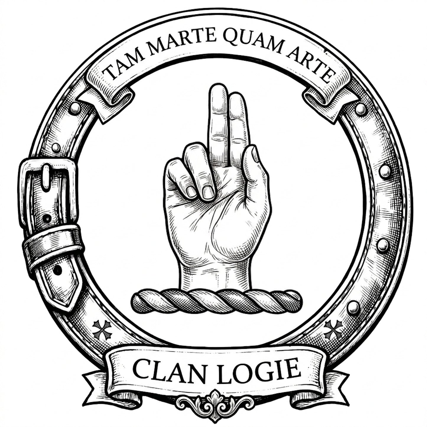 Clan Logie Crest digital download: Includes Color PNG, B&W PNG, and SVG vector files