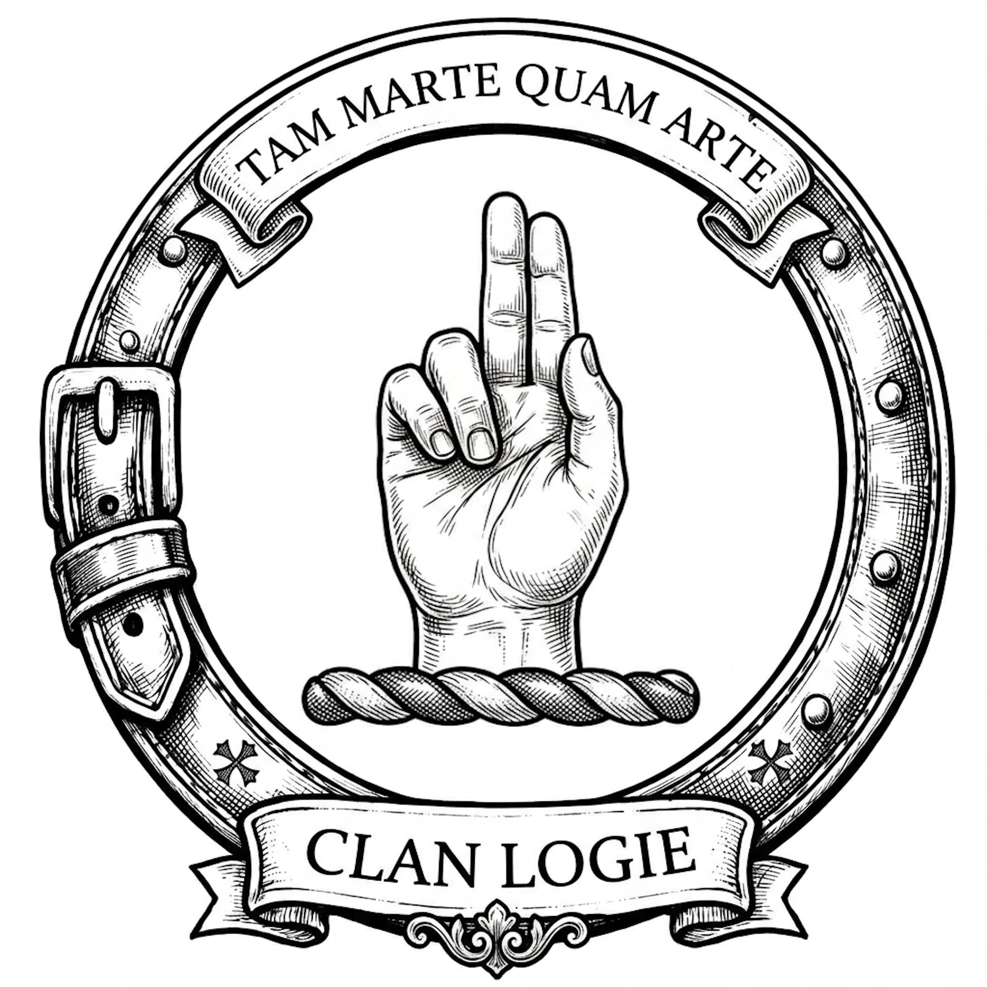 Clan Logie Crest digital download: Includes Color PNG, B&W PNG, and SVG vector files