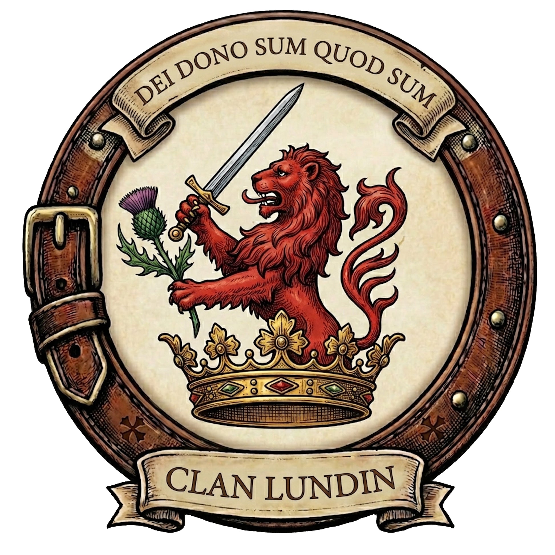 Clan Lundin Crest digital download: Includes Color PNG, B&W PNG, and SVG vector files