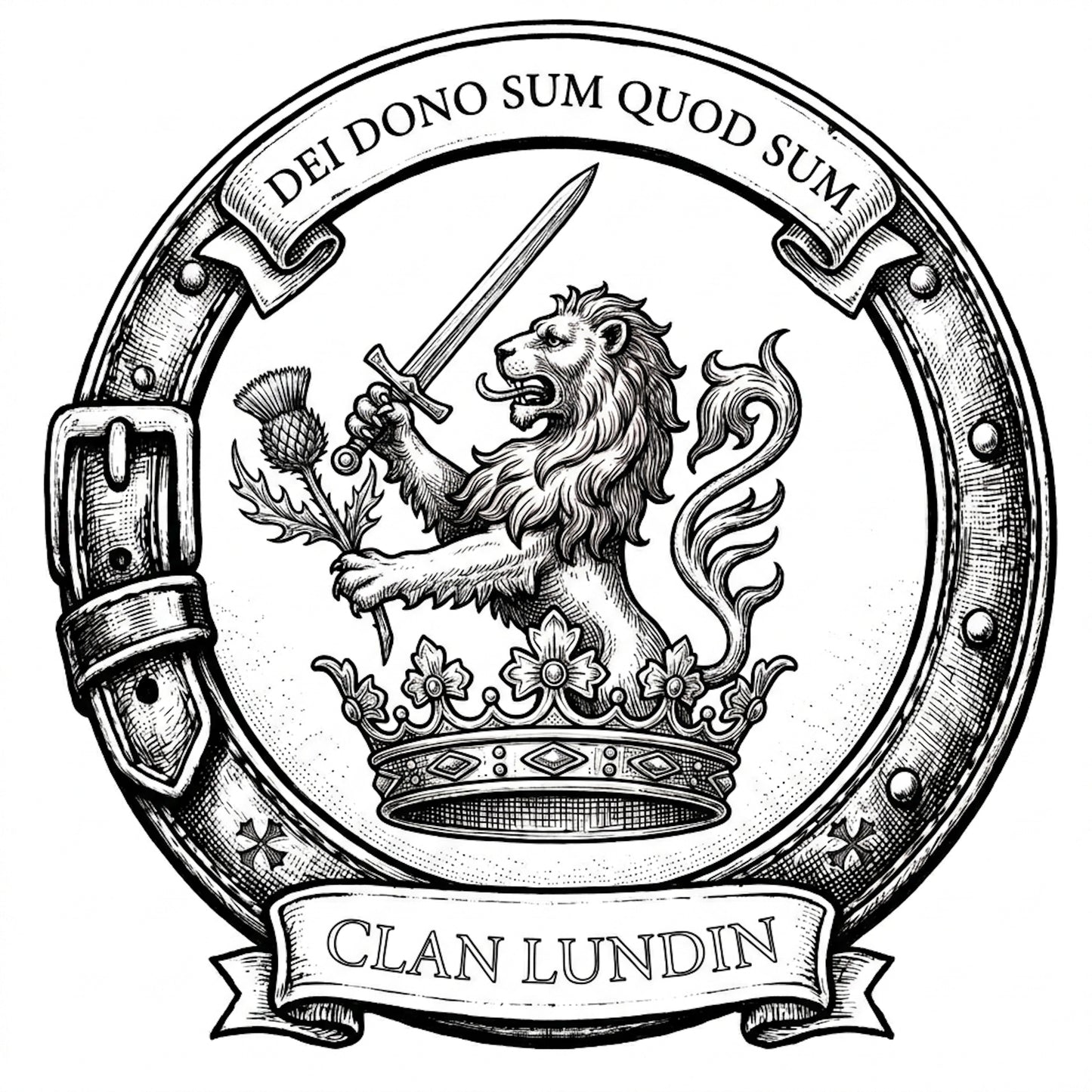 Clan Lundin Crest digital download: Includes Color PNG, B&W PNG, and SVG vector files