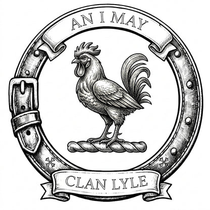 Clan Lyle Crest digital download: Includes Color PNG, B&W PNG, and SVG vector files