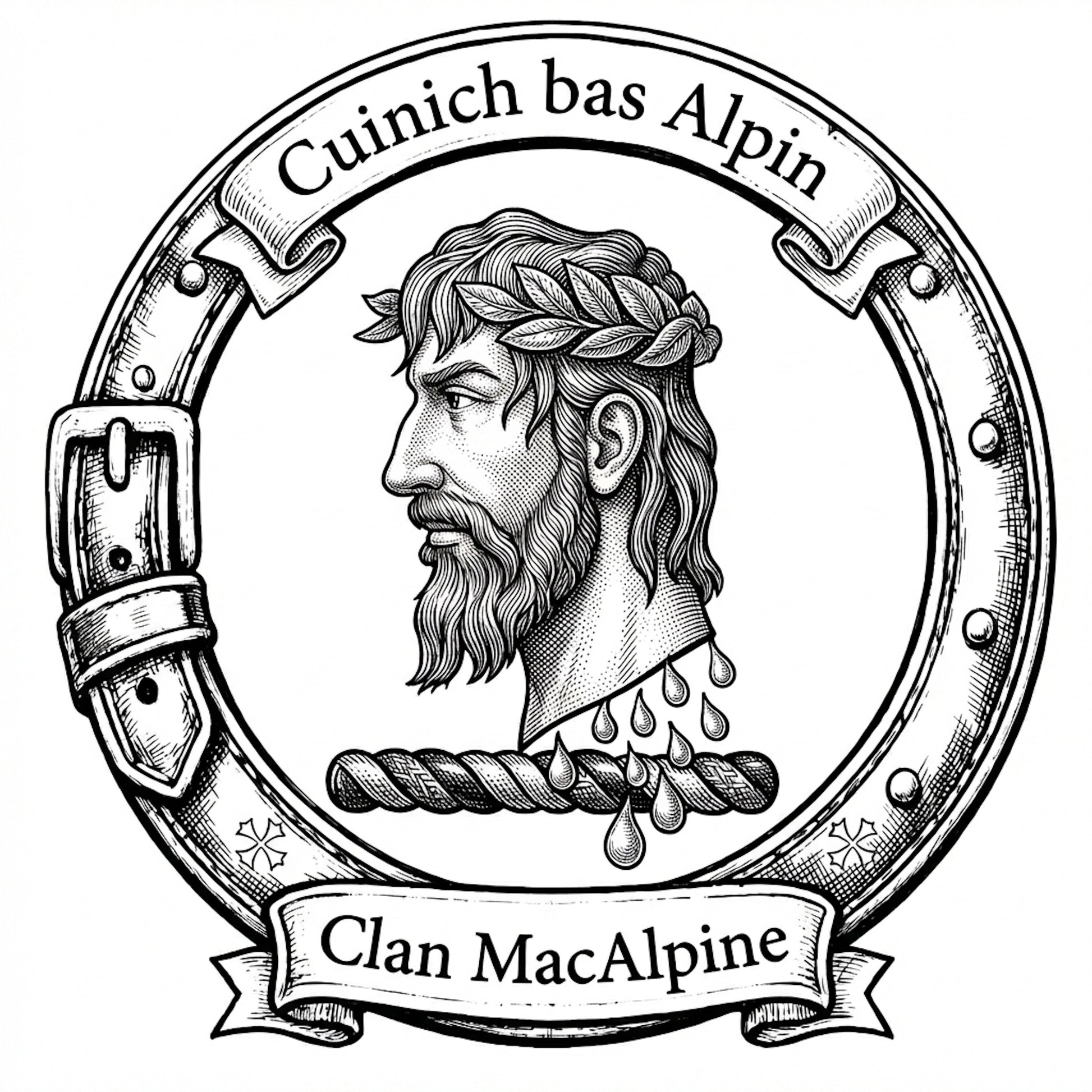 Clan MacAlpine Crest digital download: Includes Color PNG, B&W PNG, and SVG vector files