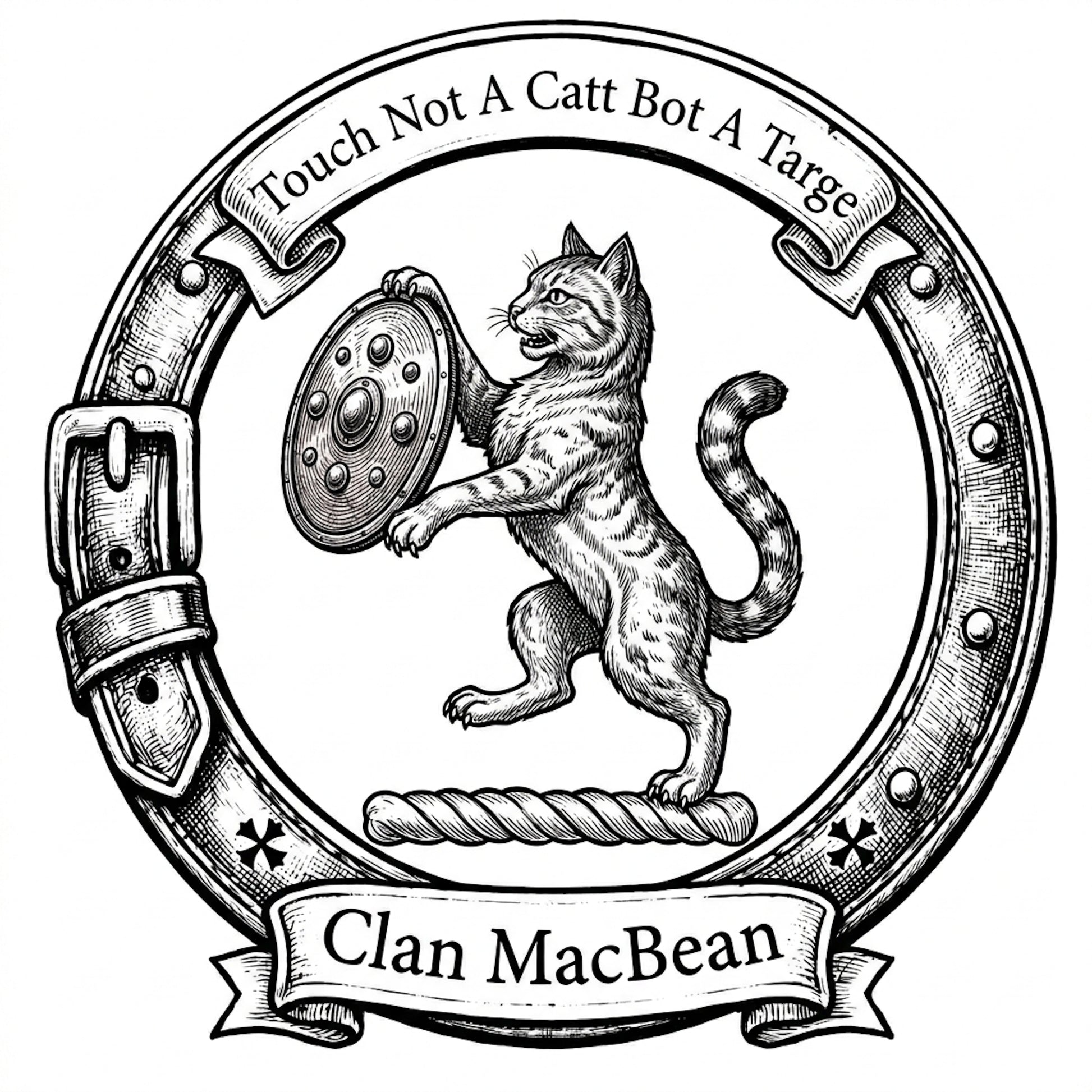 Clan MacBean Crest digital download: Includes Color PNG, B&W PNG, and SVG vector files
