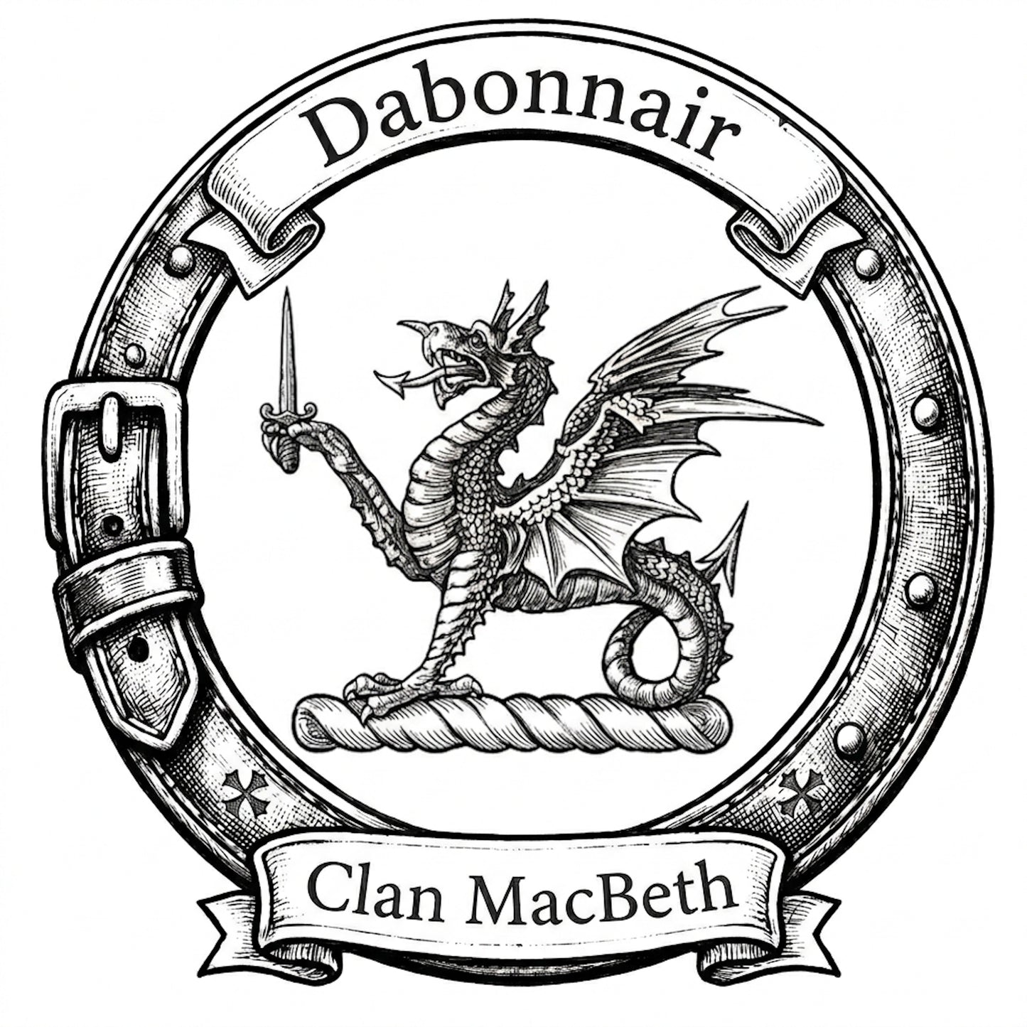 Clan MacBeth Crest digital download: Includes Color PNG, B&W PNG, and SVG vector files