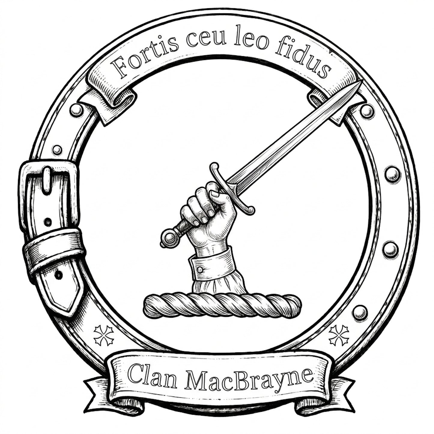 Clan MacBrayne Crest digital download: Includes Color PNG, B&W PNG, and SVG vector files