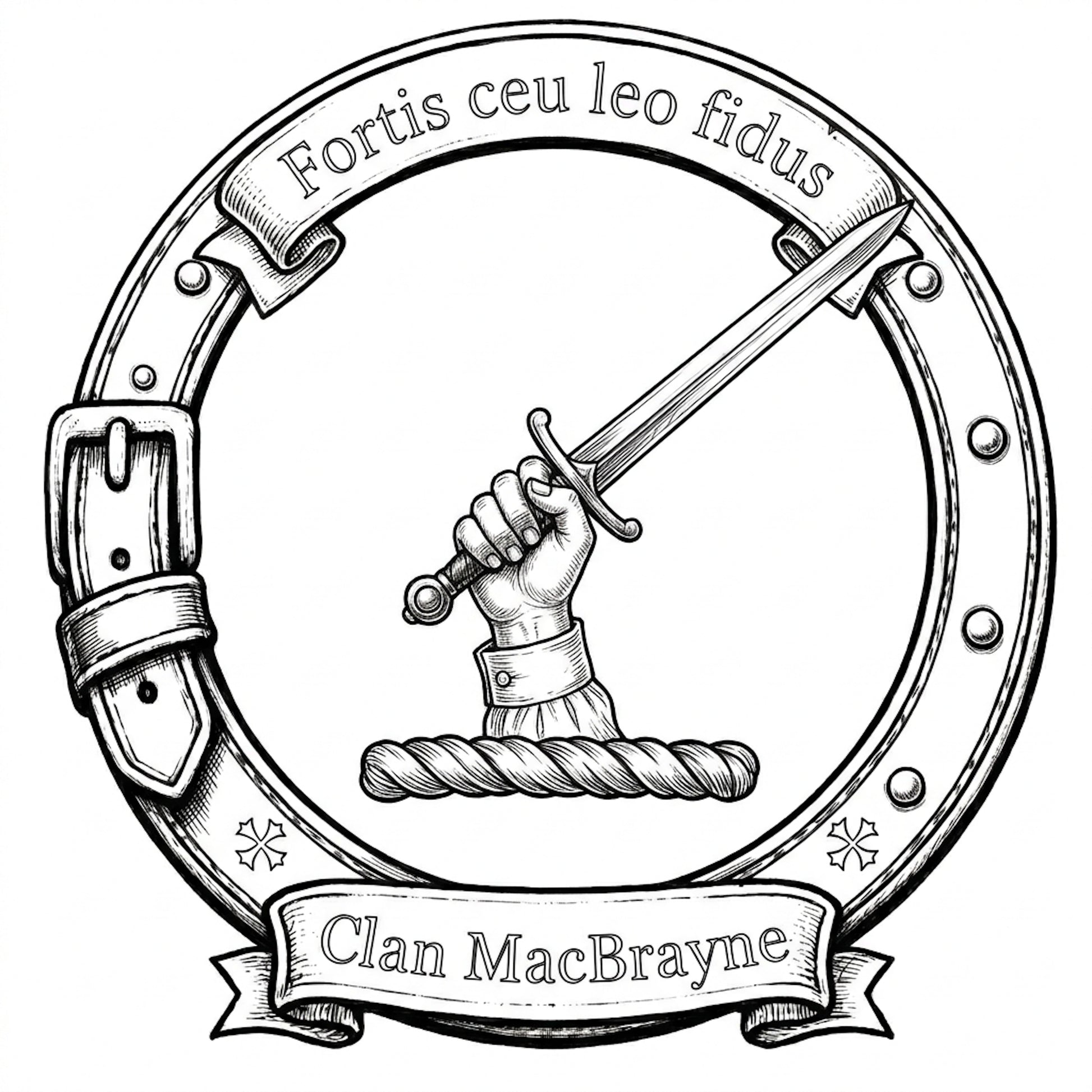 Clan MacBrayne Crest digital download: Includes Color PNG, B&W PNG, and SVG vector files