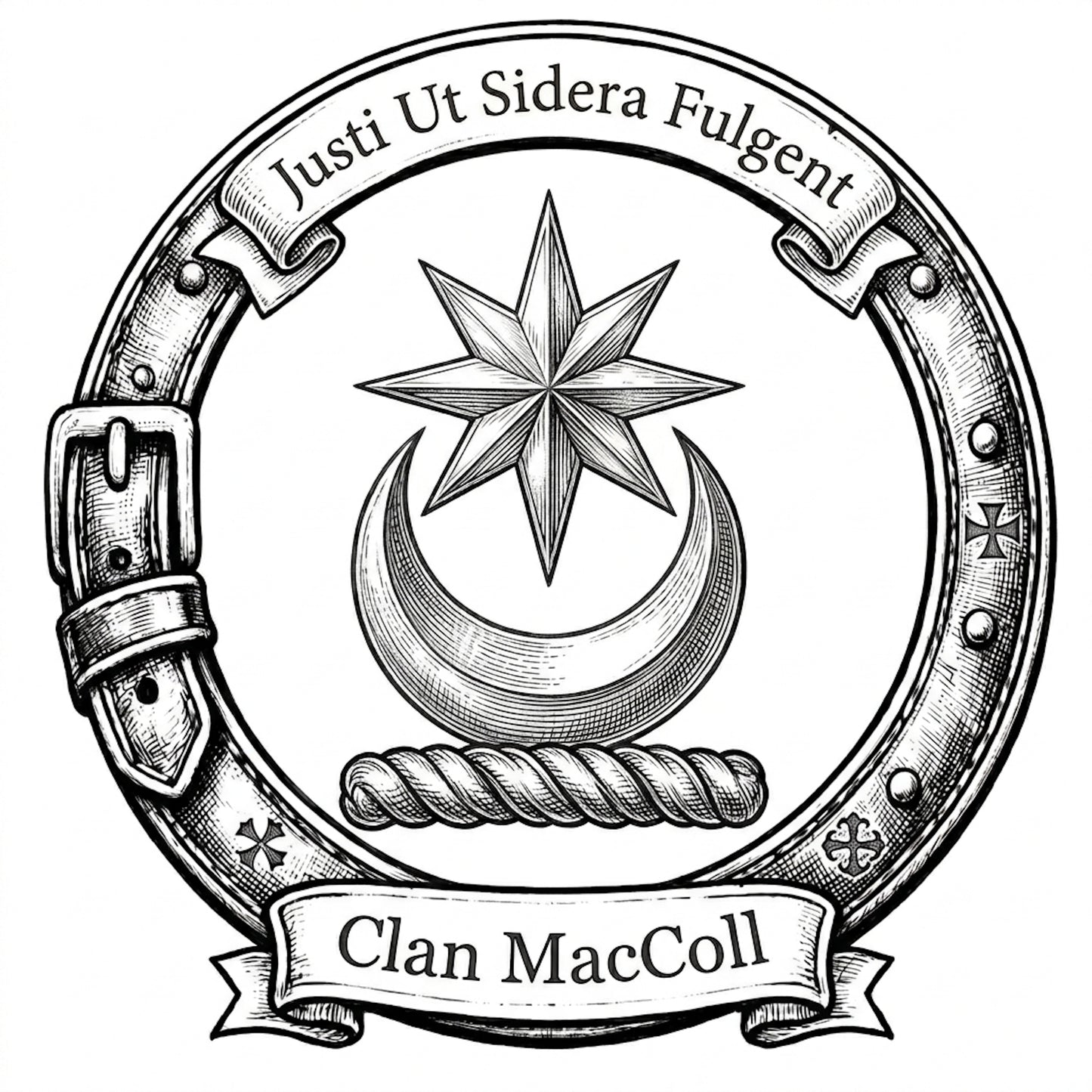 Clan MacColl Crest digital download: Includes Color PNG, B&W PNG, and SVG vector files