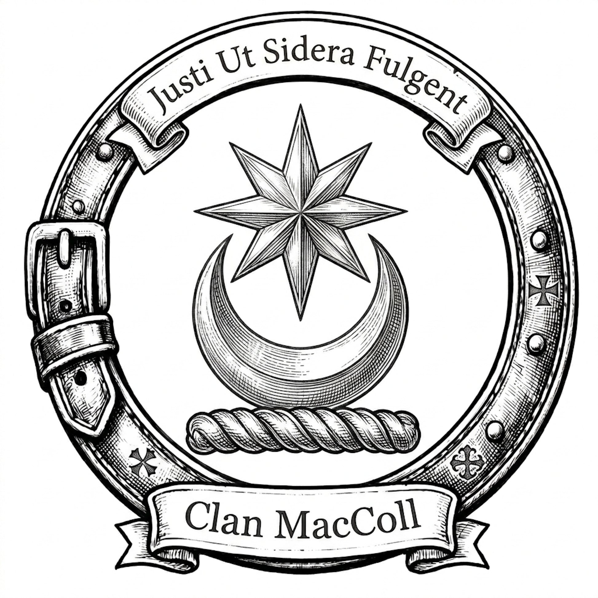 Clan MacColl Crest digital download: Includes Color PNG, B&W PNG, and SVG vector files