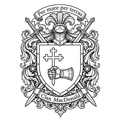 Clan MacDonald Crest digital download: Includes Color PNG, B&W PNG, and SVG vector files