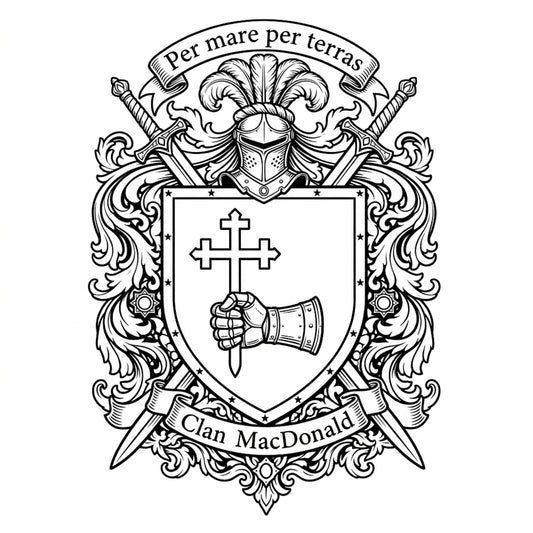 Clan MacDonald Crest digital download: Includes Color PNG, B&W PNG, and SVG vector files