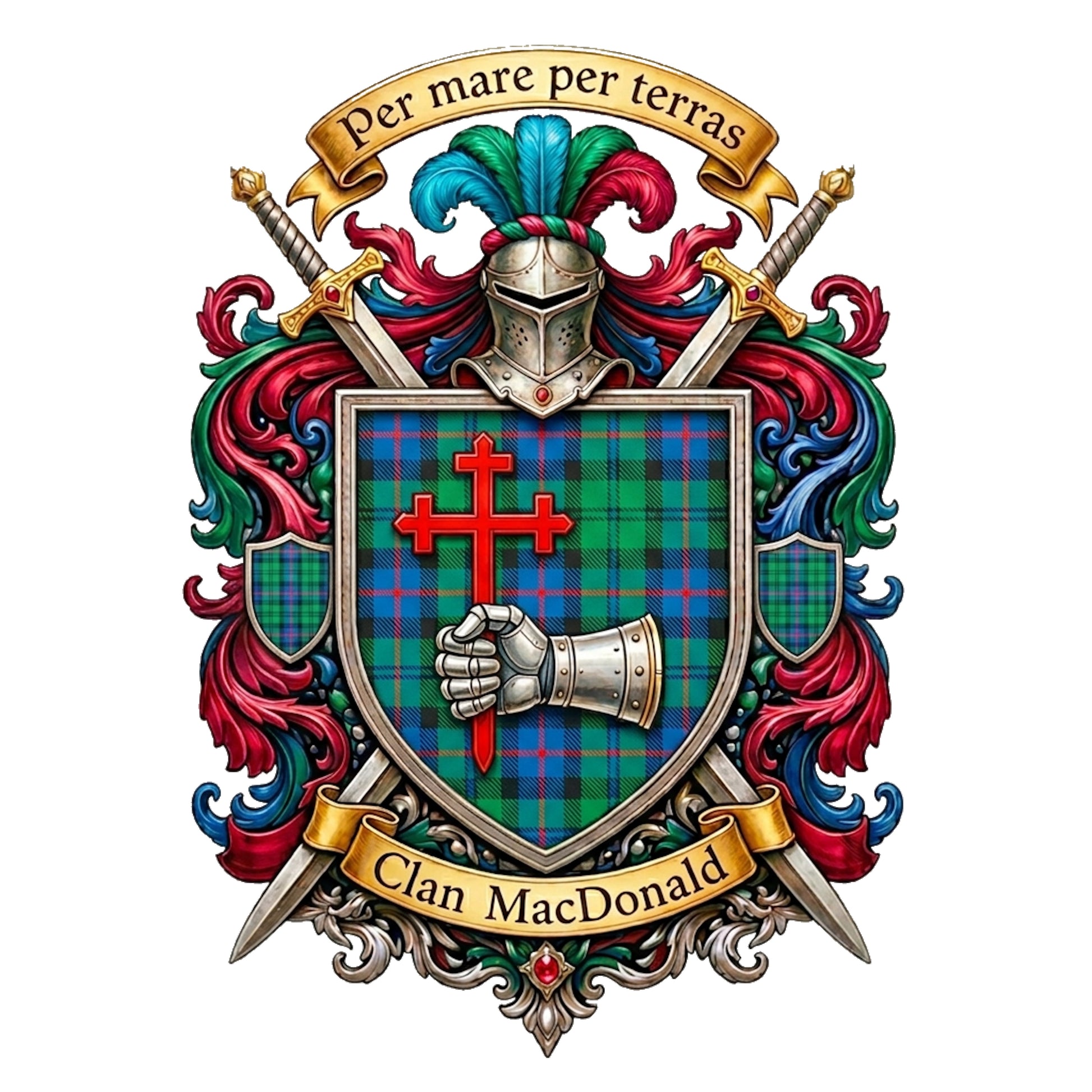 Clan MacDonald Crest digital download: Includes Color PNG, B&W PNG, and SVG vector files