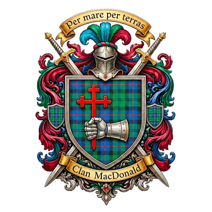 Clan MacDonald Crest digital download: Includes Color PNG, B&W PNG, and SVG vector files