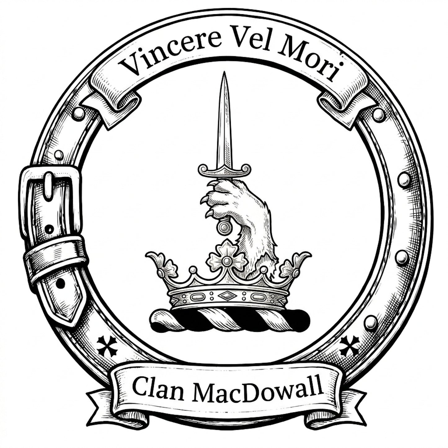 Clan MacDowall Crest digital download: Includes Color PNG, B&W PNG, and SVG vector files