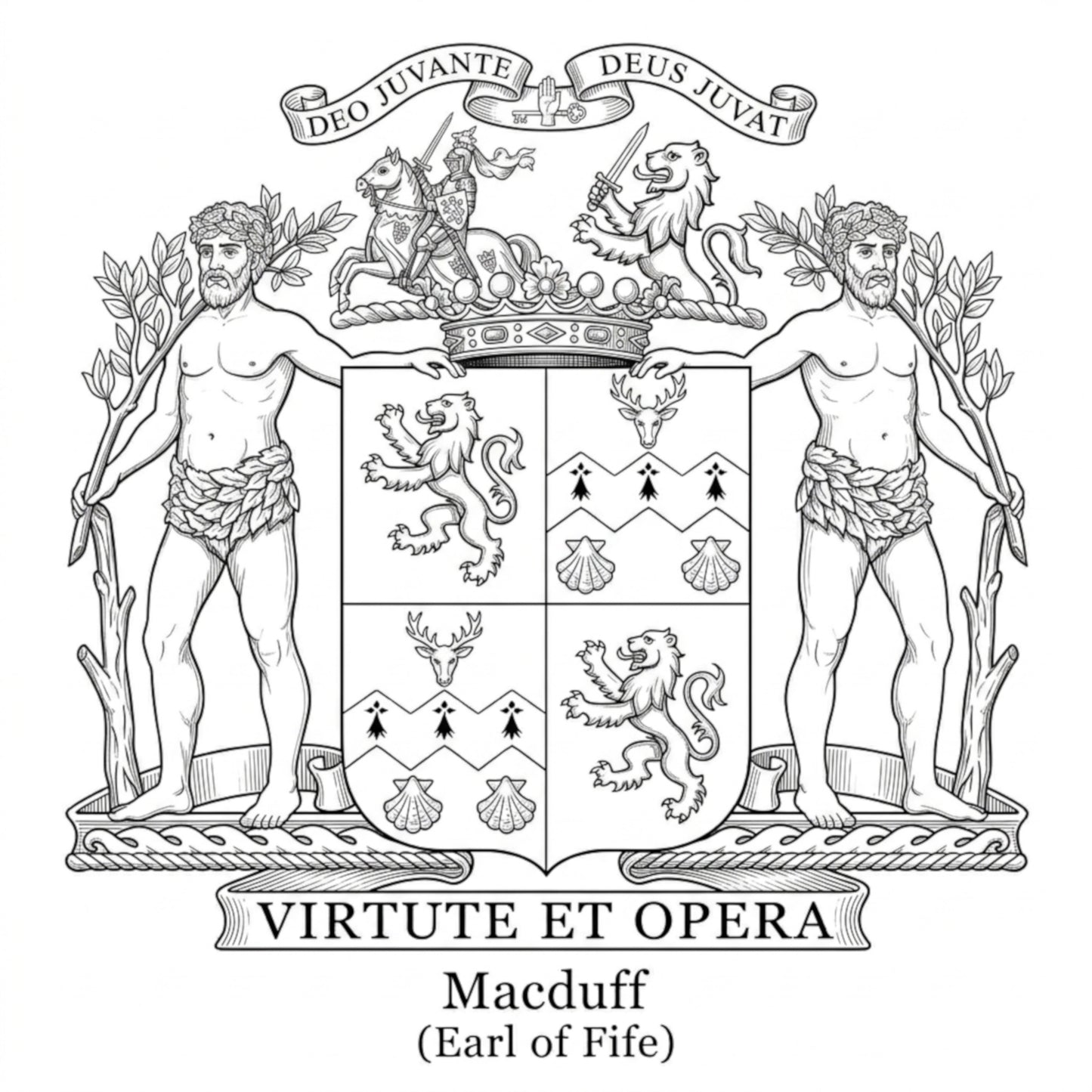 Clan MacDuff Coat of Arms digital download: Includes Color PNG, B&W PNG, and SVG vector files