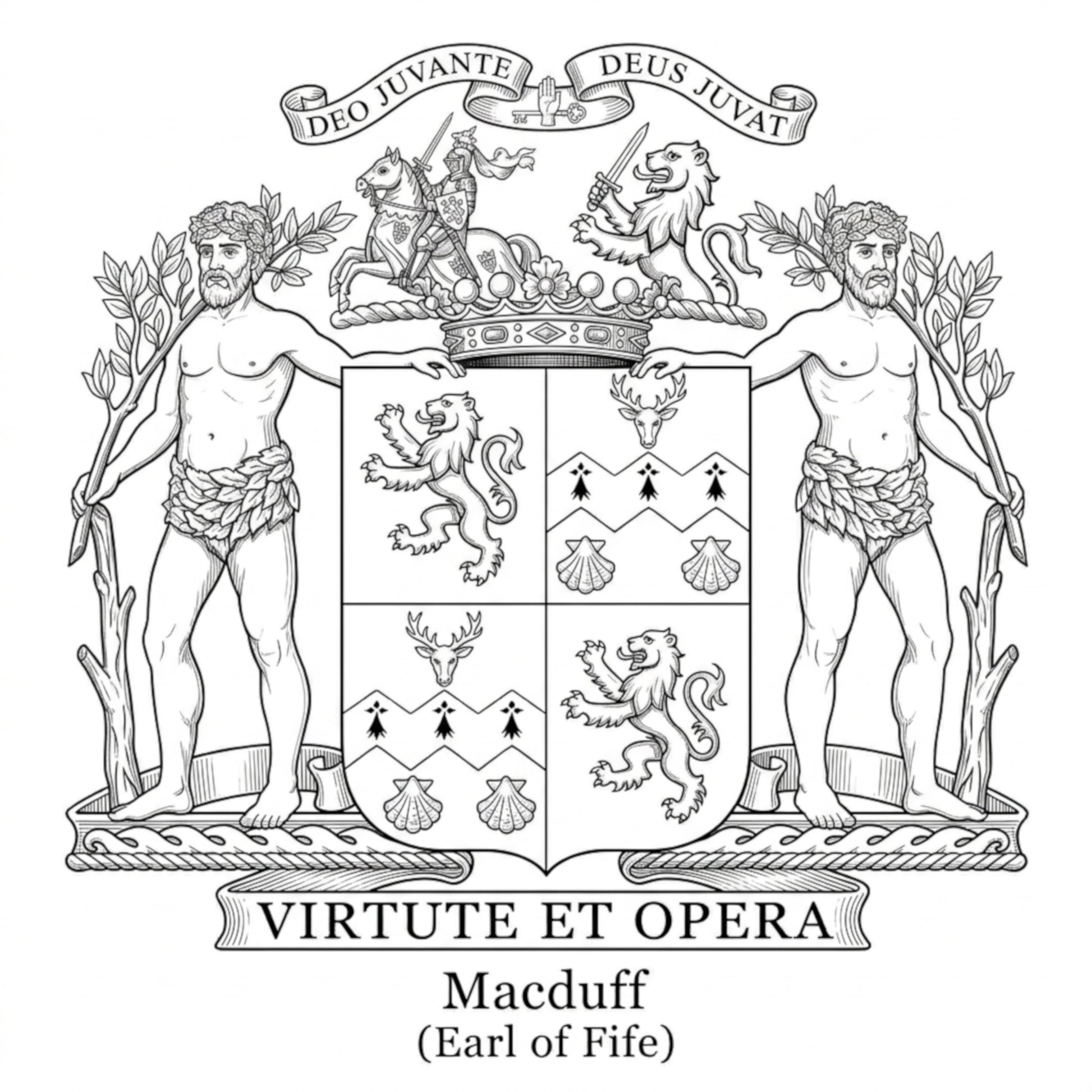Clan MacDuff Coat of Arms digital download: Includes Color PNG, B&W PNG, and SVG vector files