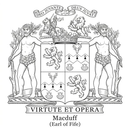 Clan MacDuff Coat of Arms digital download: Includes Color PNG, B&W PNG, and SVG vector files