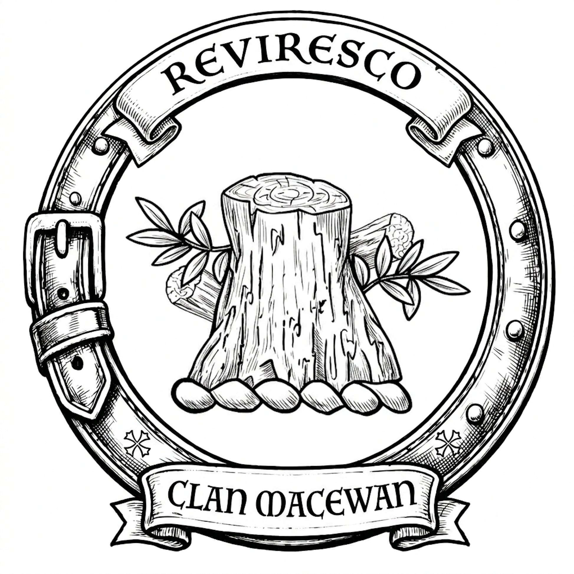 Clan MacEwan Crest digital download: Includes Color PNG, B&W PNG, and SVG vector files