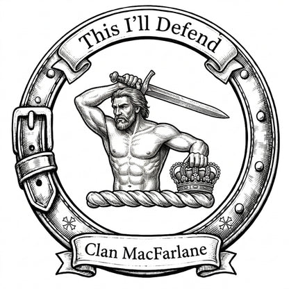 Clan MacFarlane Crest digital download: Includes Color PNG, B&W PNG, and SVG vector files