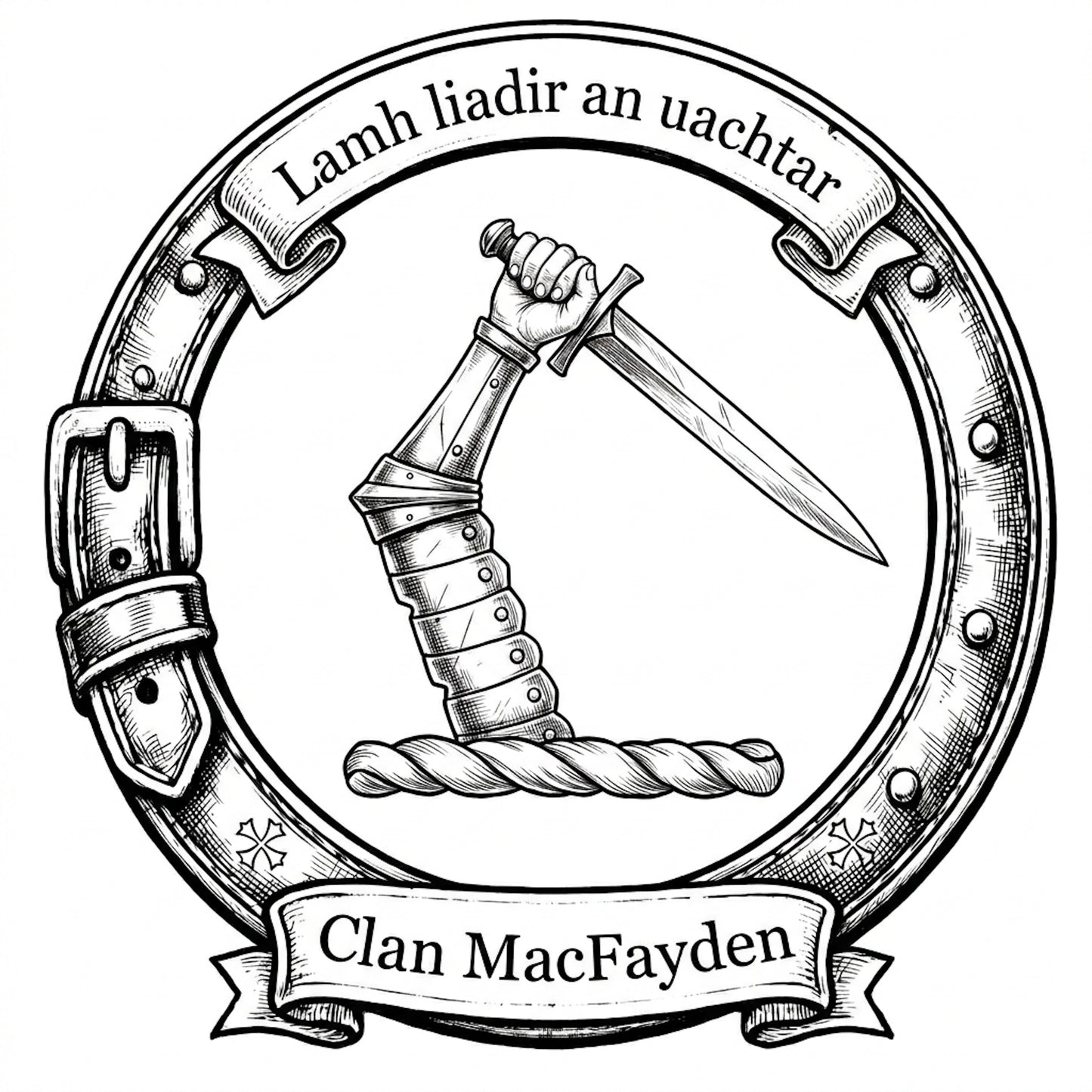 Clan MacFayden Crest digital download: Includes Color PNG, B&W PNG, and SVG vector files