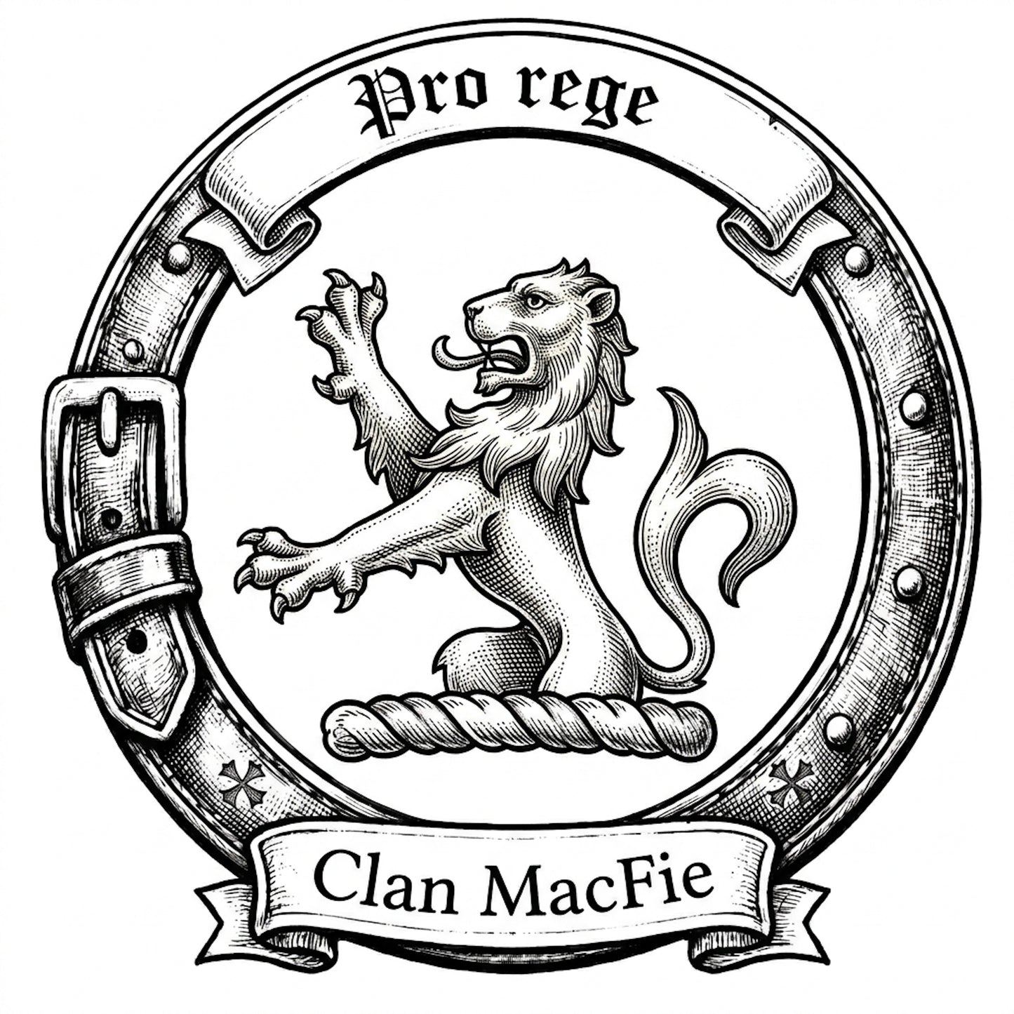 Clan MacFie Crest digital download: Includes Color PNG, B&W PNG, and SVG vector files