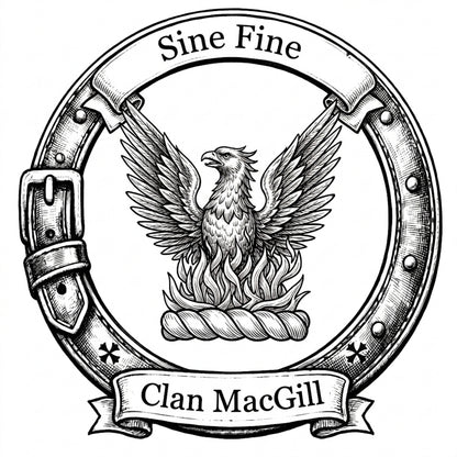 Clan MacGill Crest digital download: Includes Color PNG, B&W PNG, and SVG vector files