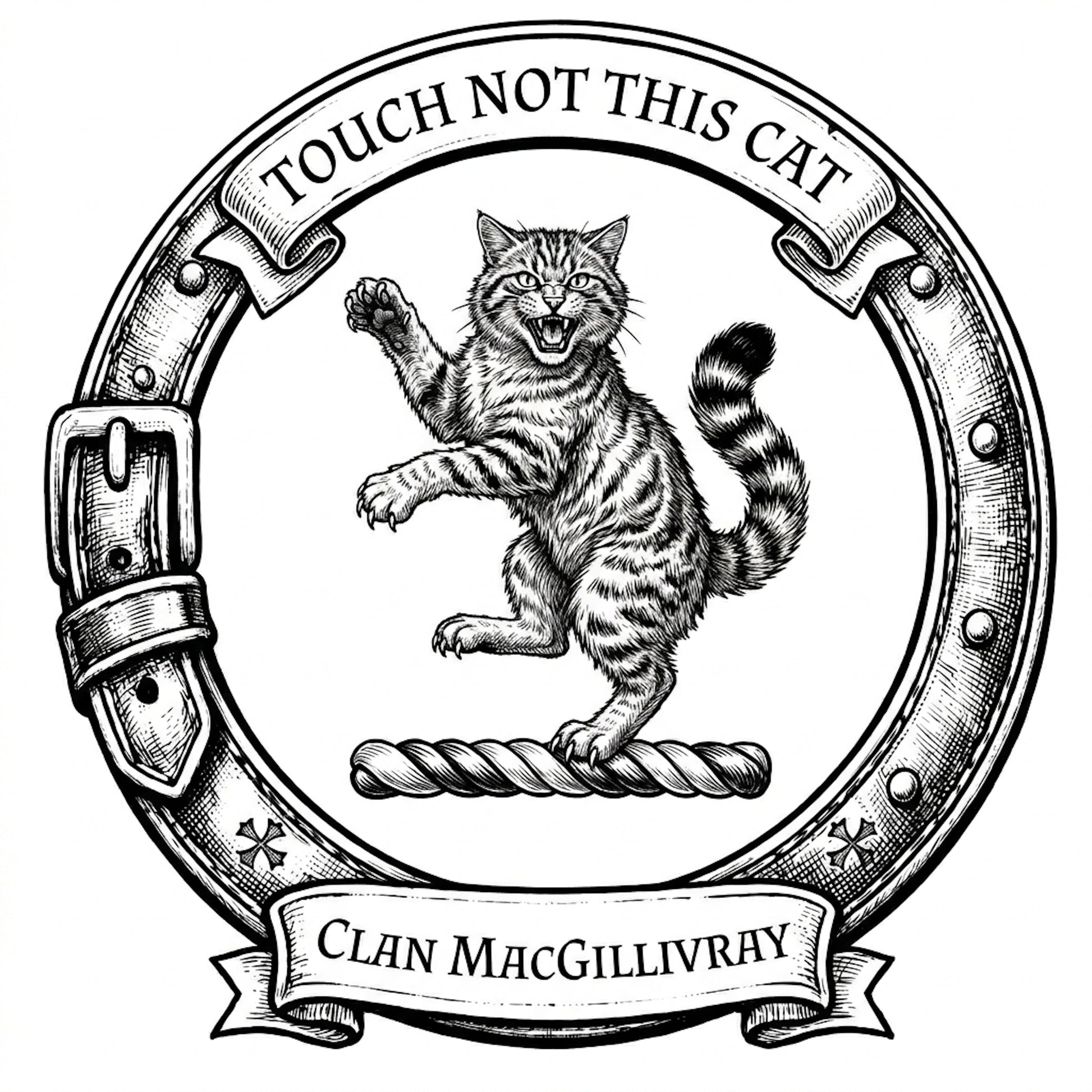 Clan MacGillivray Crest digital download: Includes Color PNG, B&W PNG, and SVG vector files