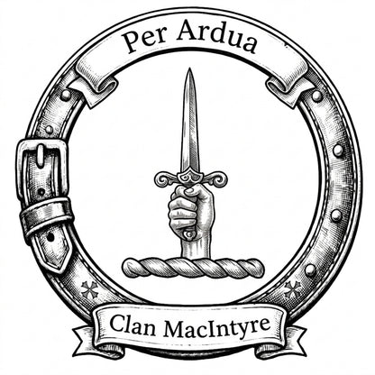 Clan MacIntyre Crest digital download: Includes Color PNG, B&W PNG, and SVG vector files