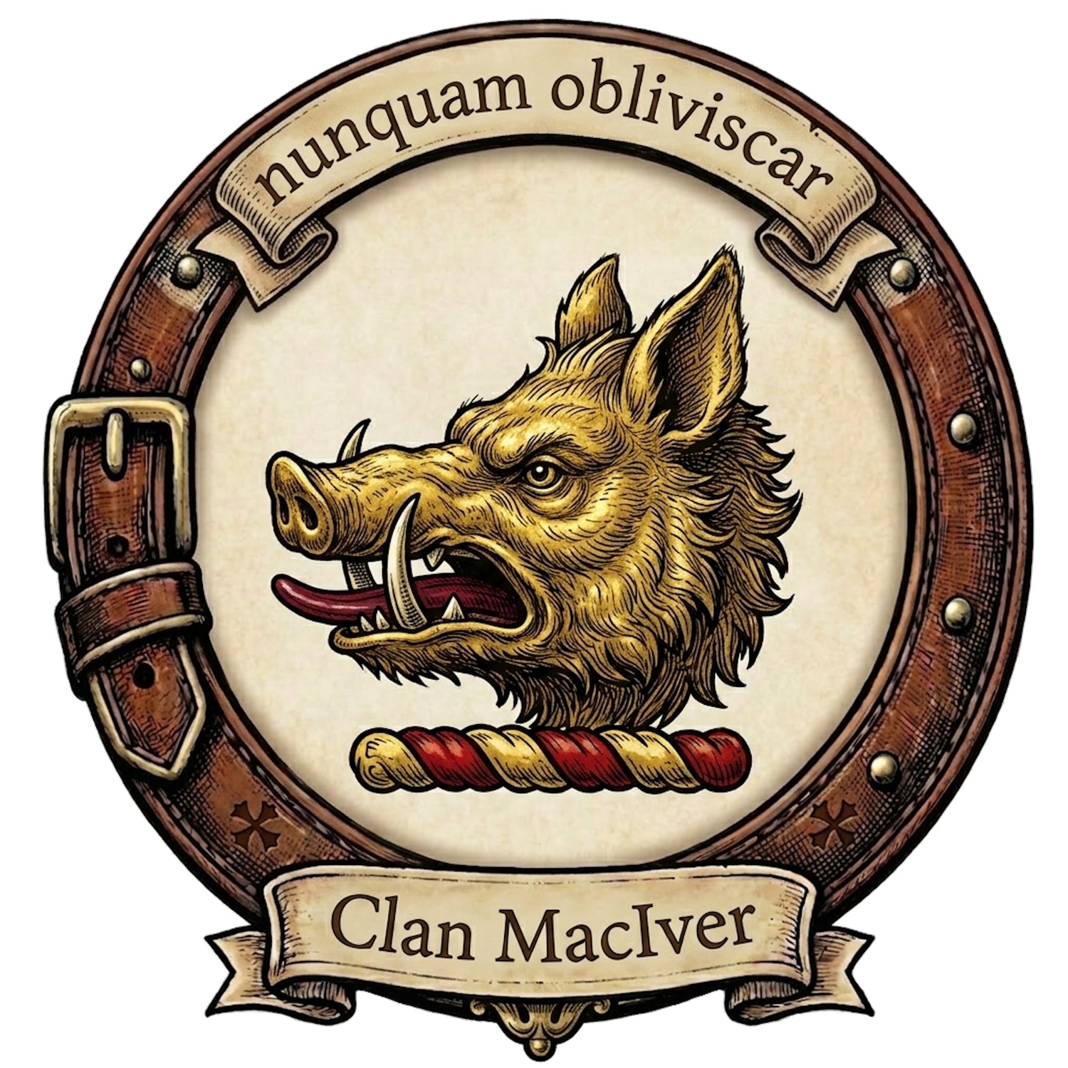 Clan MacIver Crest digital download: Includes Color PNG, B&W PNG, and SVG vector files