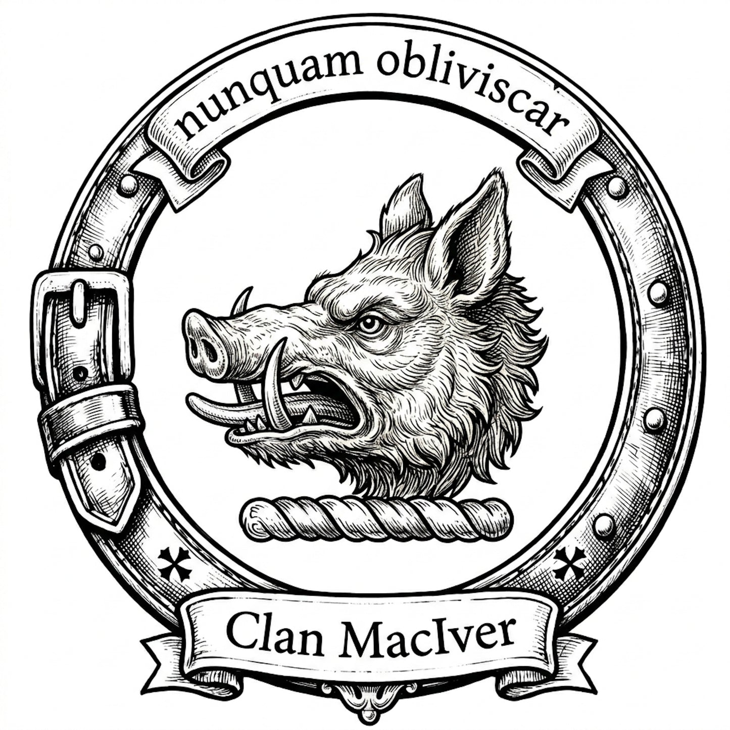 Clan MacIver Crest digital download: Includes Color PNG, B&W PNG, and SVG vector files