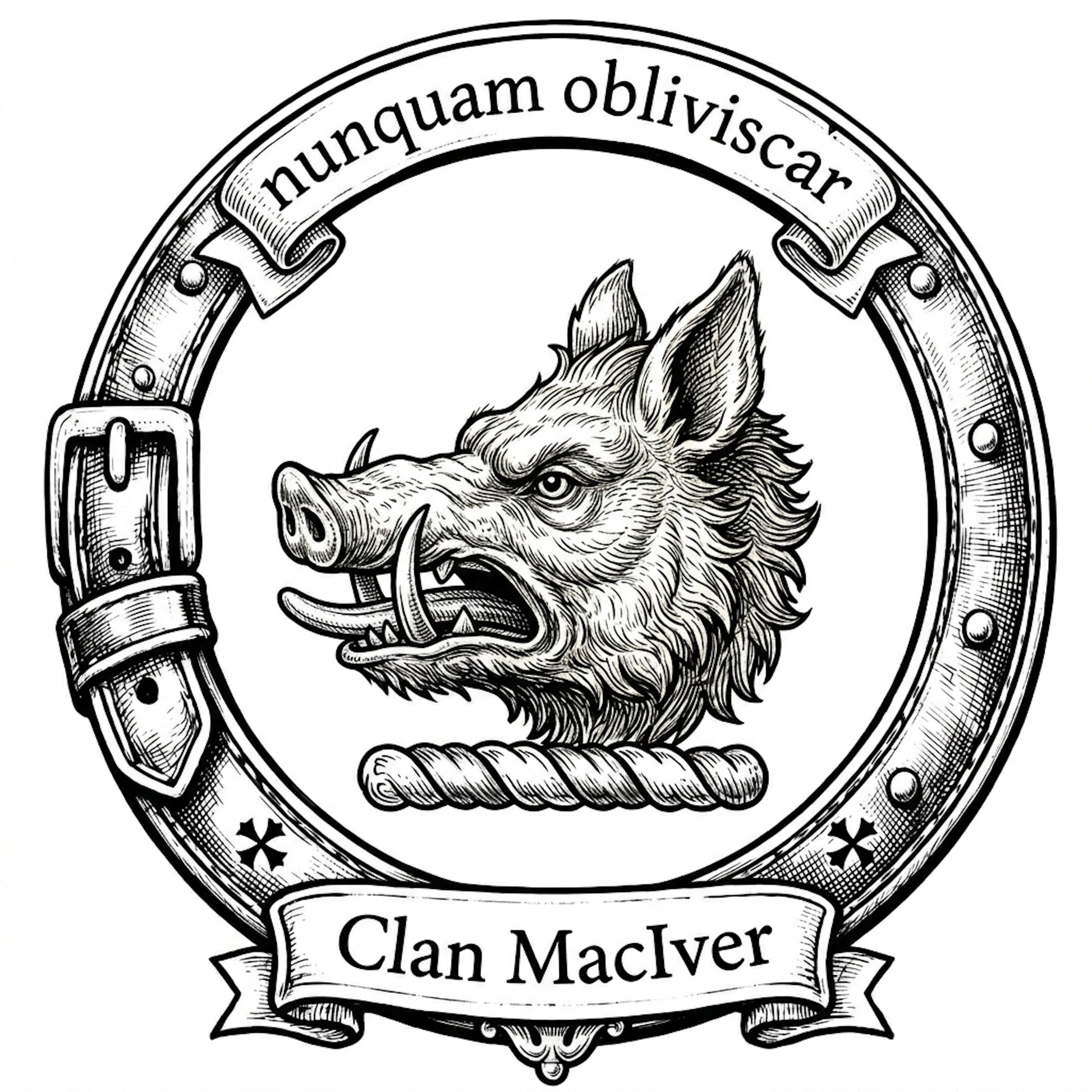 Clan MacIver Crest digital download: Includes Color PNG, B&W PNG, and SVG vector files